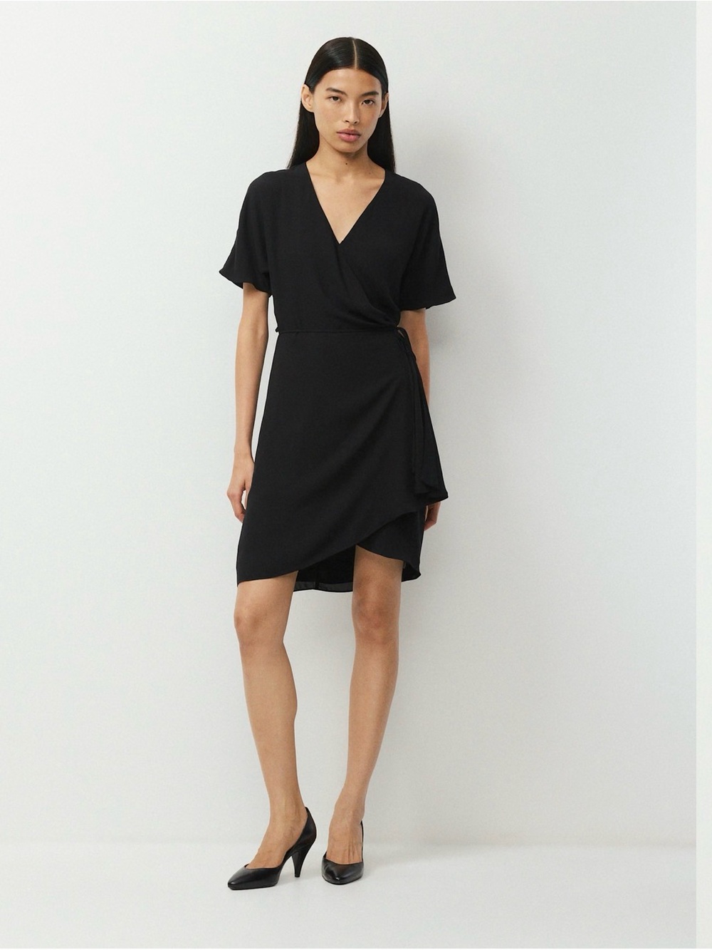 Aritizia Babaton Women’s Wallace Wrap Tie Dress Black Size XS
